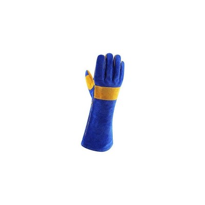 Blue Leather Gloves