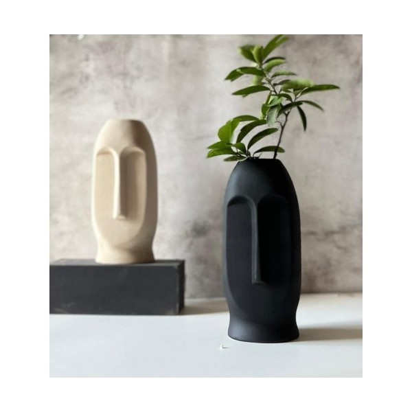 Ceramic Abstract Face Vase