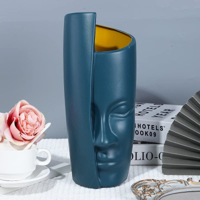 Face Design Plastic Vase