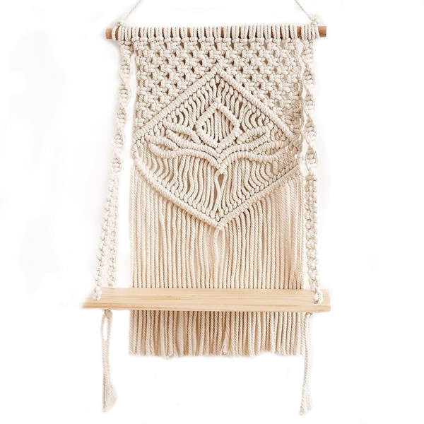 Macrame Indoor Wall Hanging Shelf