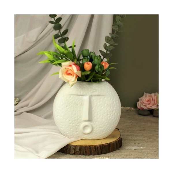 White Matte Finish Flower Vase